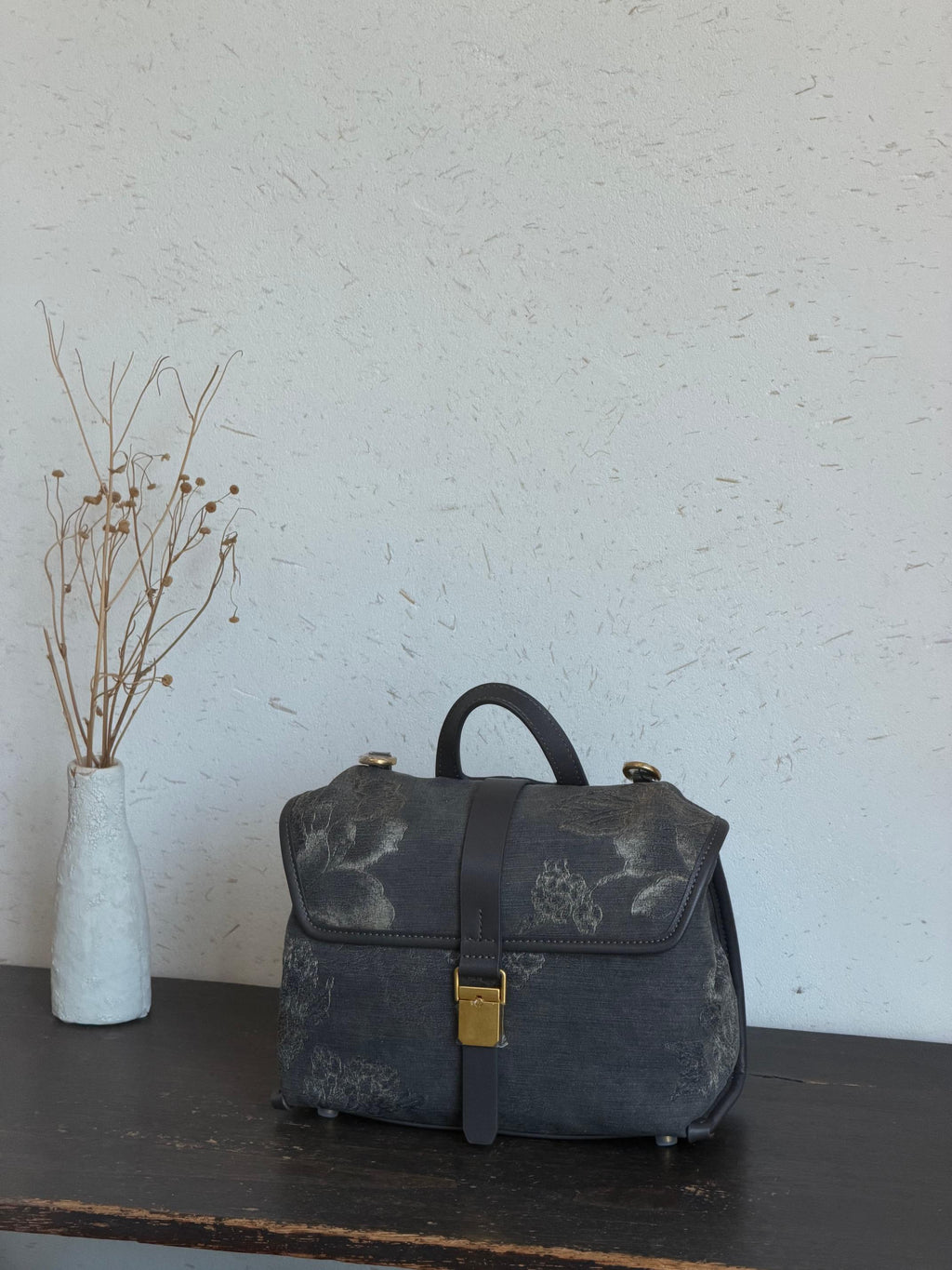 Xiangyunsha floral convertible satchel backpack front view
