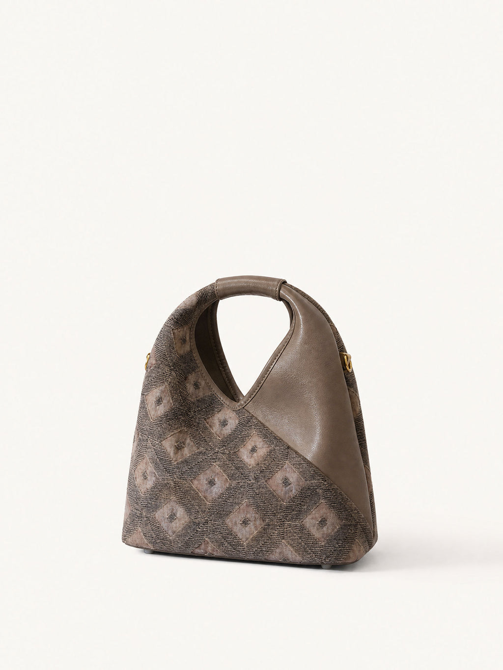 Split Panel Pine Embossed Xiangyunsha Shoulder Tote