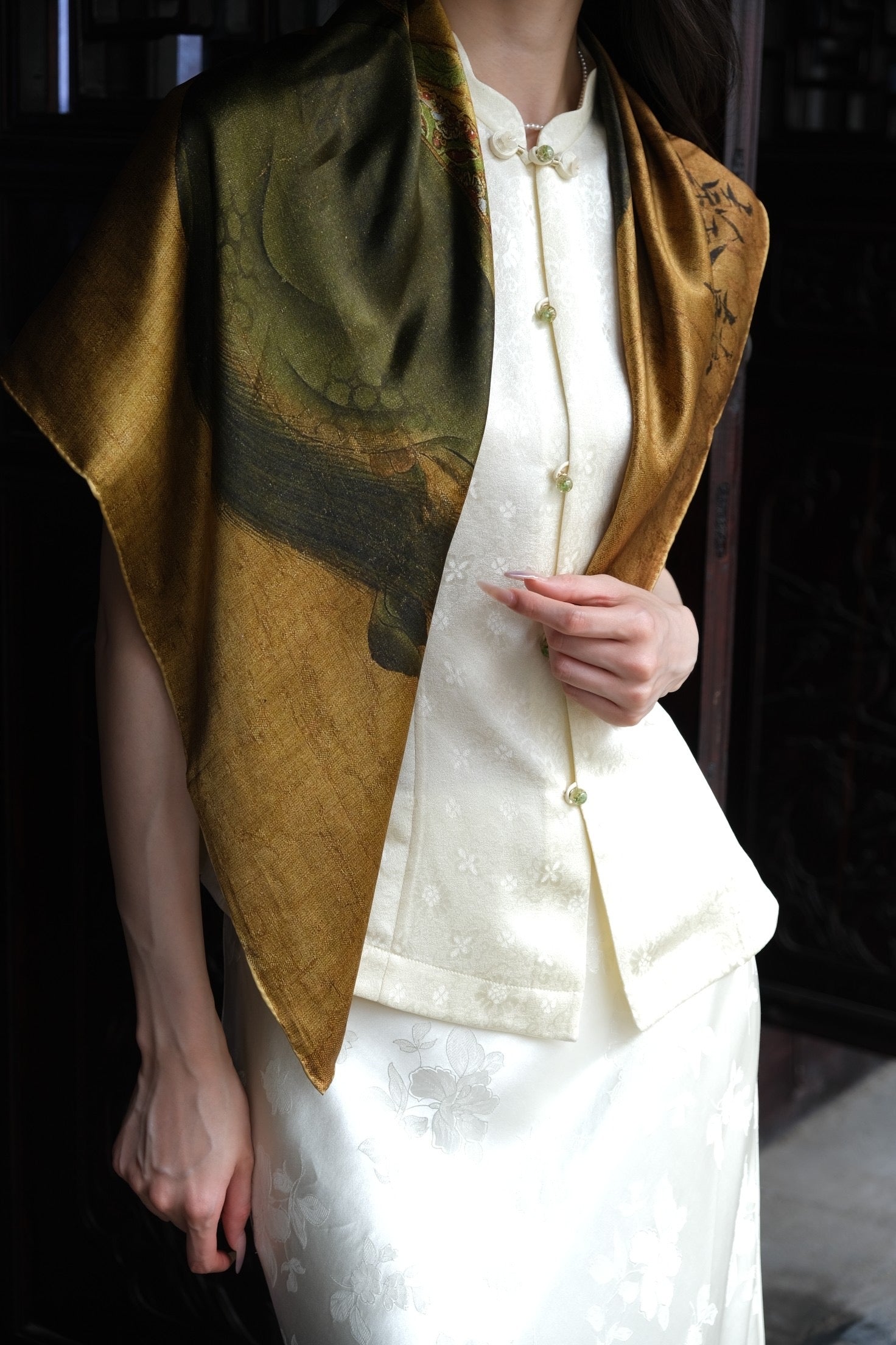 Handmade silk scarf created by skilled artisans