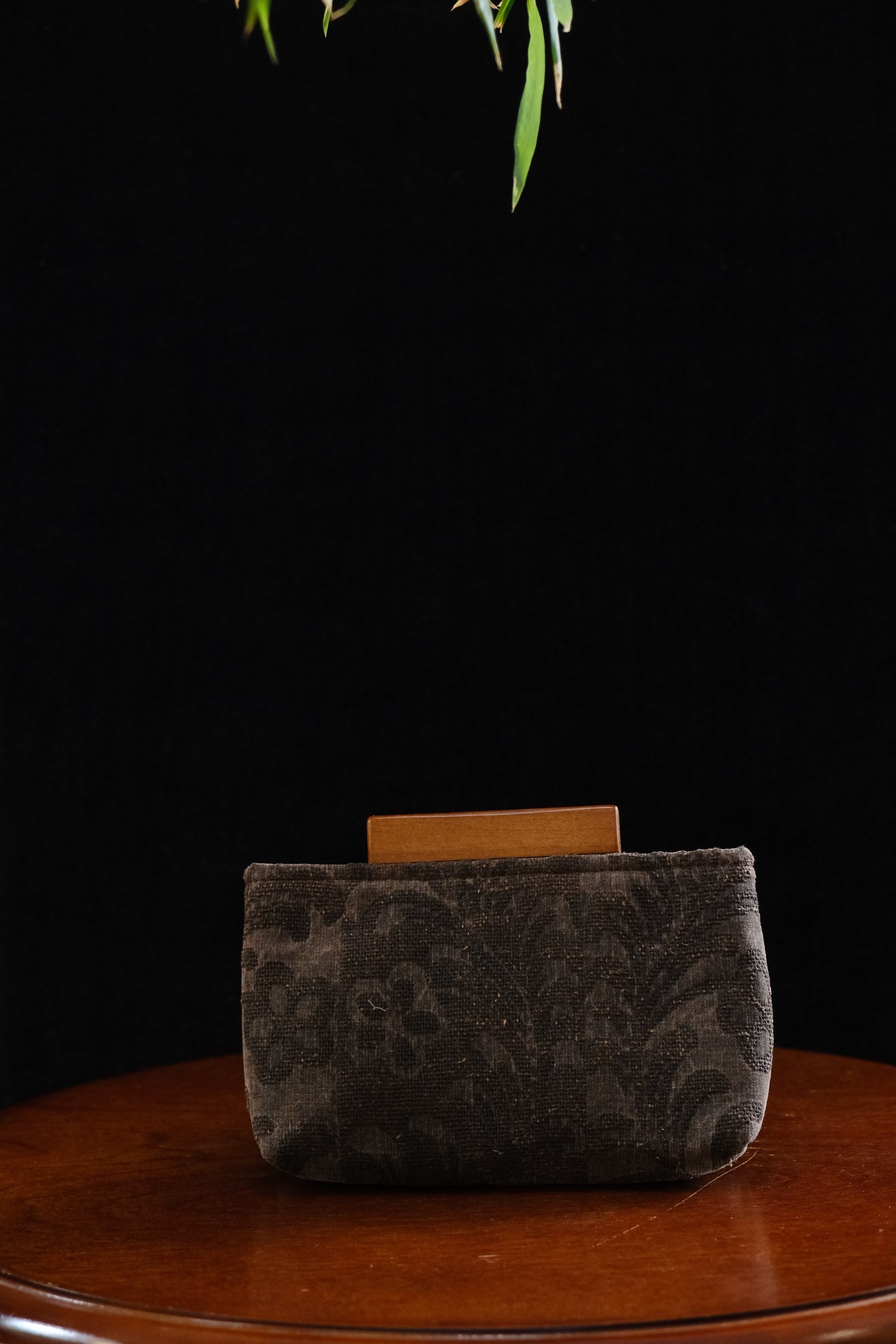 Vintage inspired Xiangyunsha silk leather handbag